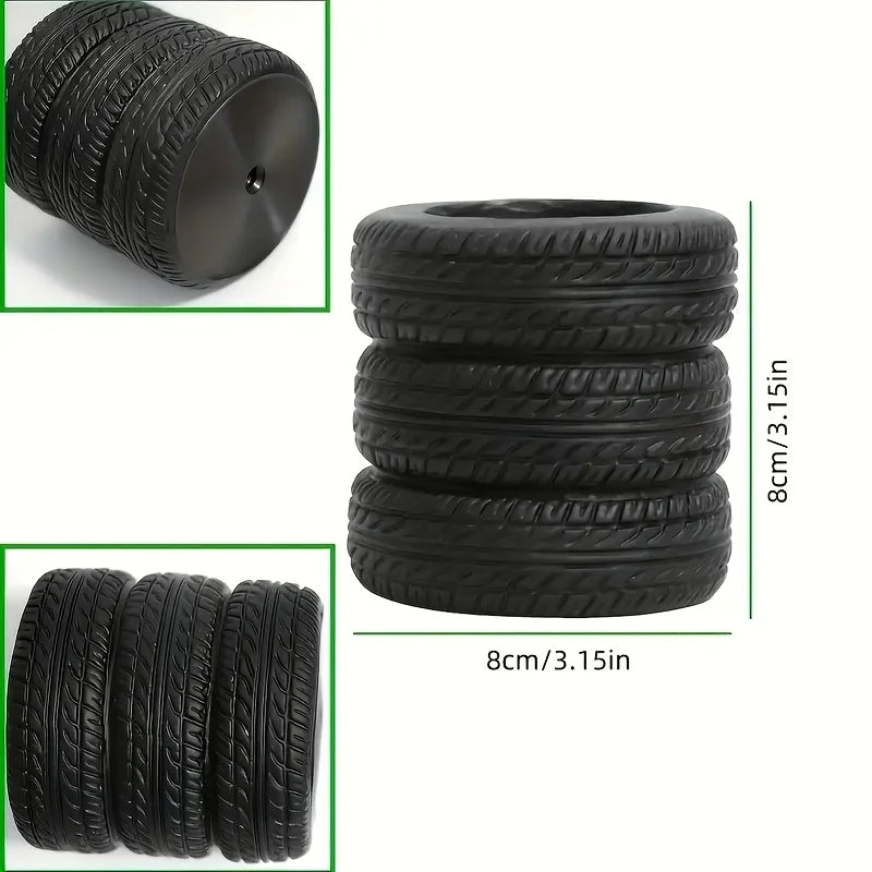 1PC Fun Tire Shaped Pen Holder - Durable Black PVC Desktop Storage Box, Suitable for Schools and Offices