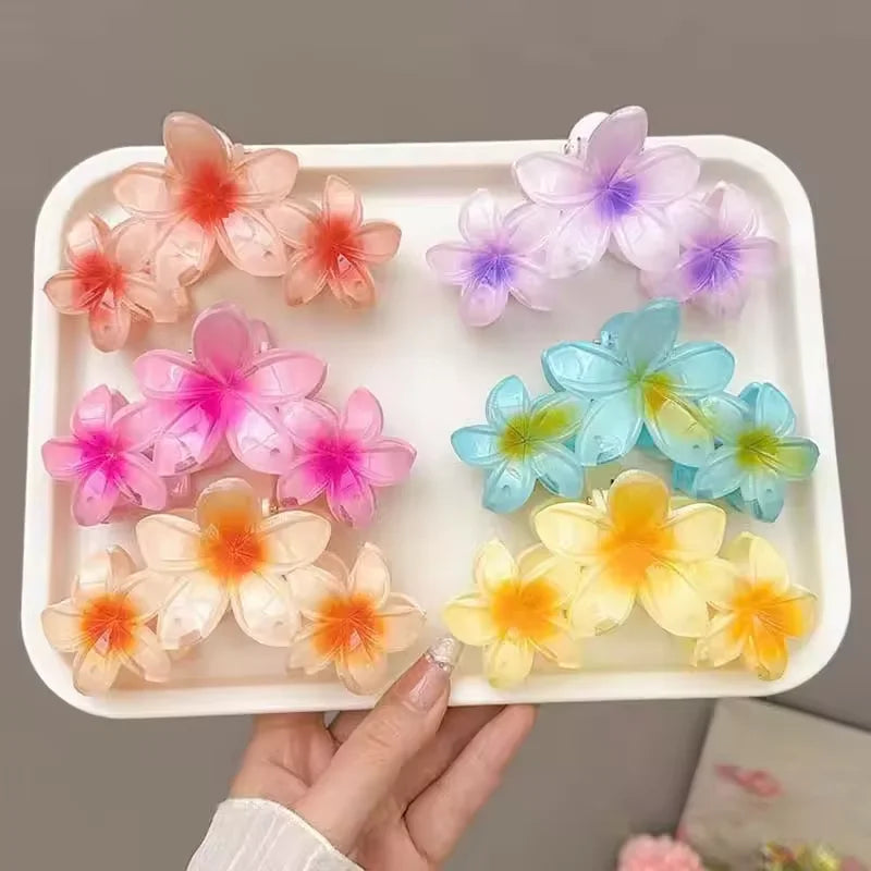 1/2Pcs temperament flower shark clip sweet egg flower grab clip elegant party ponytail clip fashionable hair clip