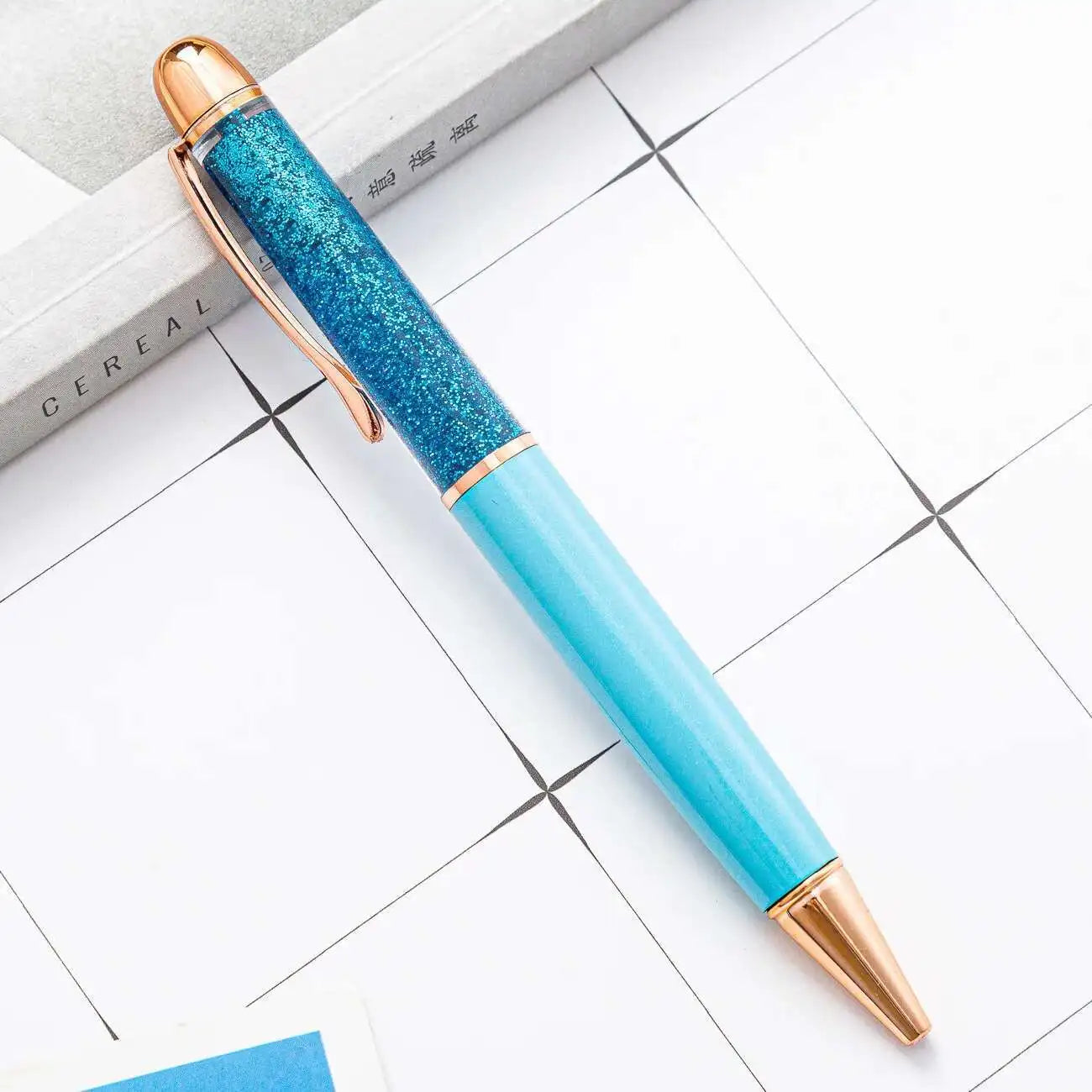 1 Piece Metal Quicksand Ballpoint Pen Rose Gold School Supply Stationery Office Crystal Spinning Luxury Brand