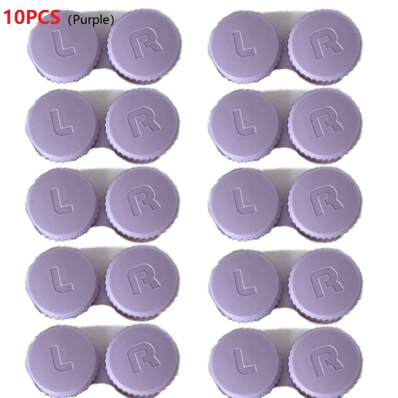 10PCS Multicolour Lenses Box Holder Travel Bottles Set Kawaii Contact Lenses Container Pupils Case Lens Kit Canister YXYJH05