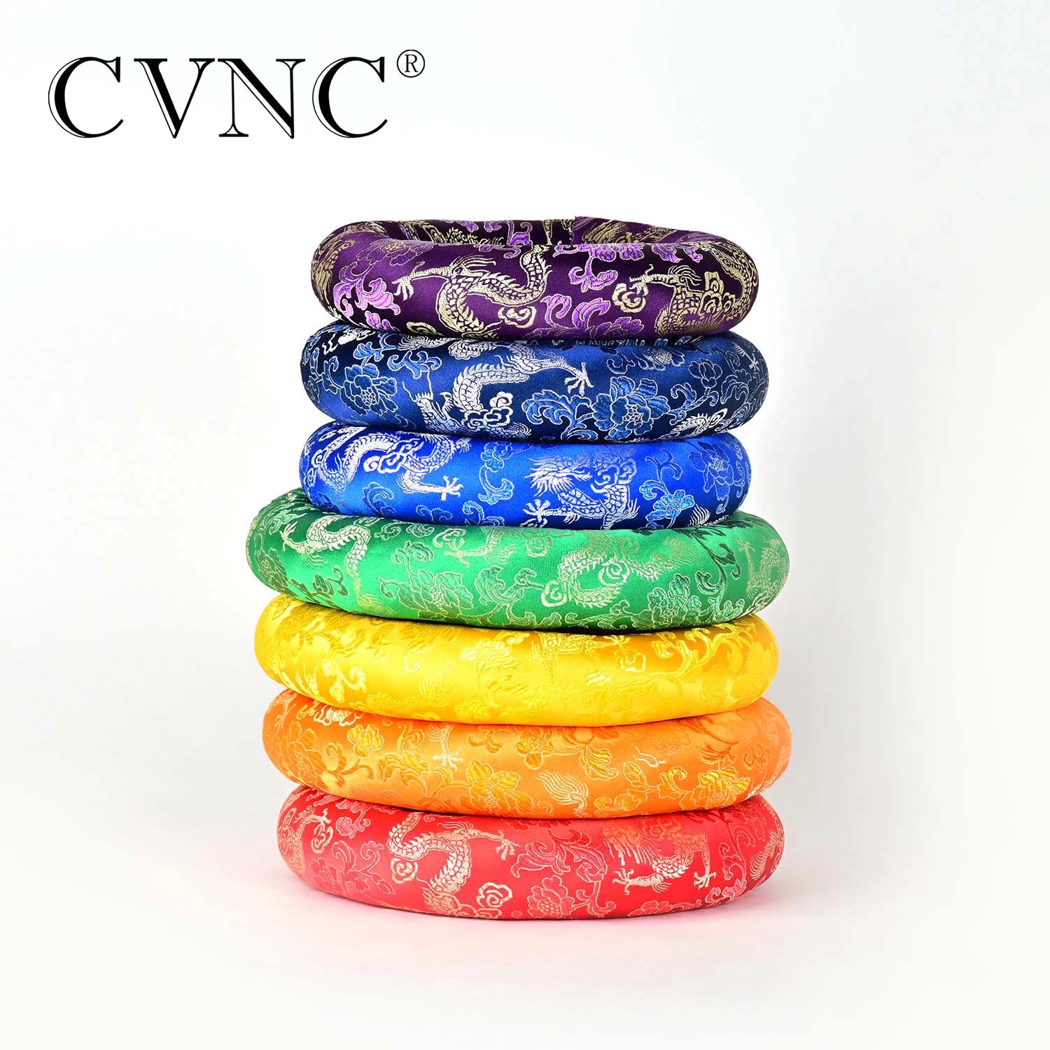 CVNC Accessory set of 7Pcs Colored Cushion O-ring for 6-12 Inch Crystal Singing Bowls