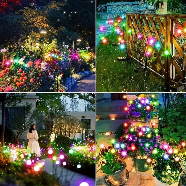 Solar LED Light Garden Fireworks Warm Light Outdoor LED Waterproof Firefly Lawn Light Garden Path Decoration