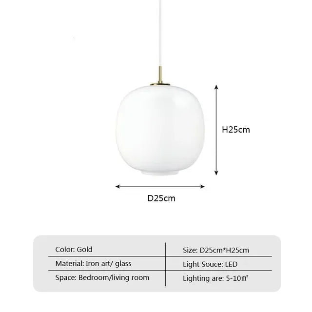 Minimalist White Glass Pendant Lights Nordic Modern Dining Table Hanging Lamps Restaurant Bedside Chandeliers Home Decor LED