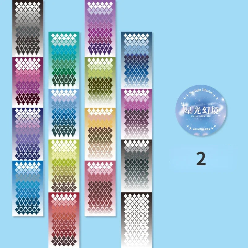 Mr. Paper Sparkling Star River Series Tape Korean Beauty DIY Handbook Decoration Collage Cute Stationary Supplies 2 Style