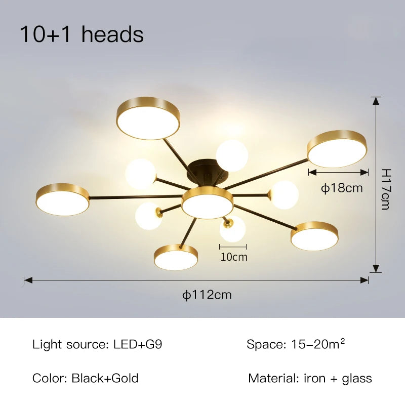 Postmodern ceiling light Creative Snowflake glass ball ceiling lamp For Bedroom Lighting children's living room luxury lighting
