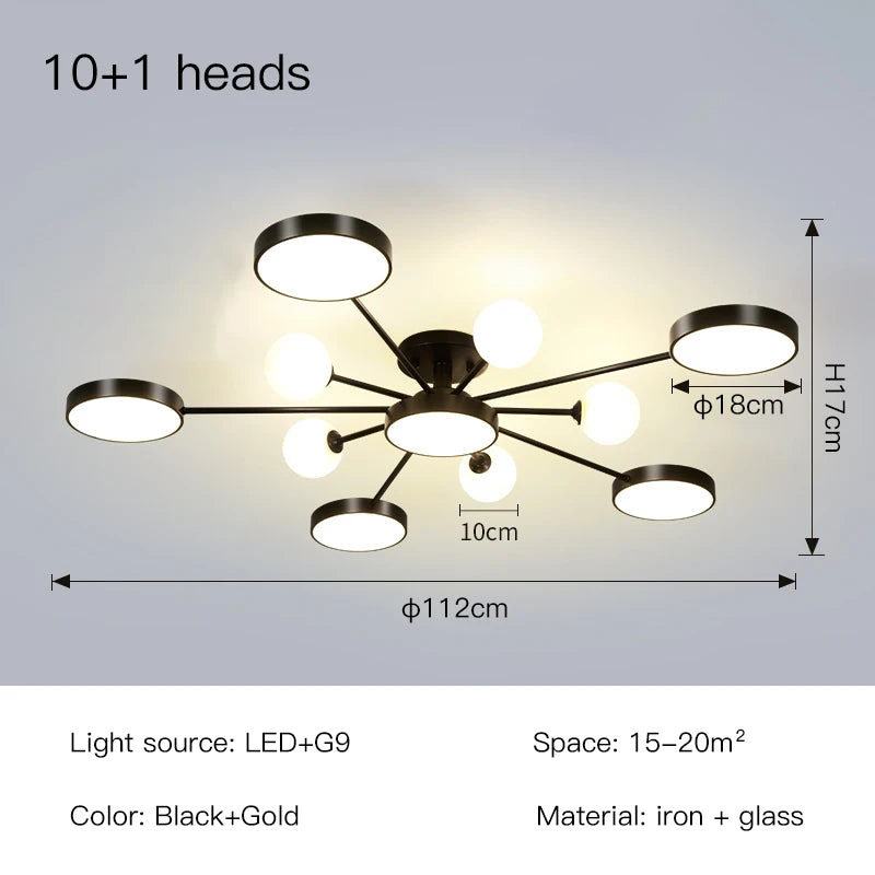 Postmodern ceiling light Creative Snowflake glass ball ceiling lamp For Bedroom Lighting children's living room luxury lighting