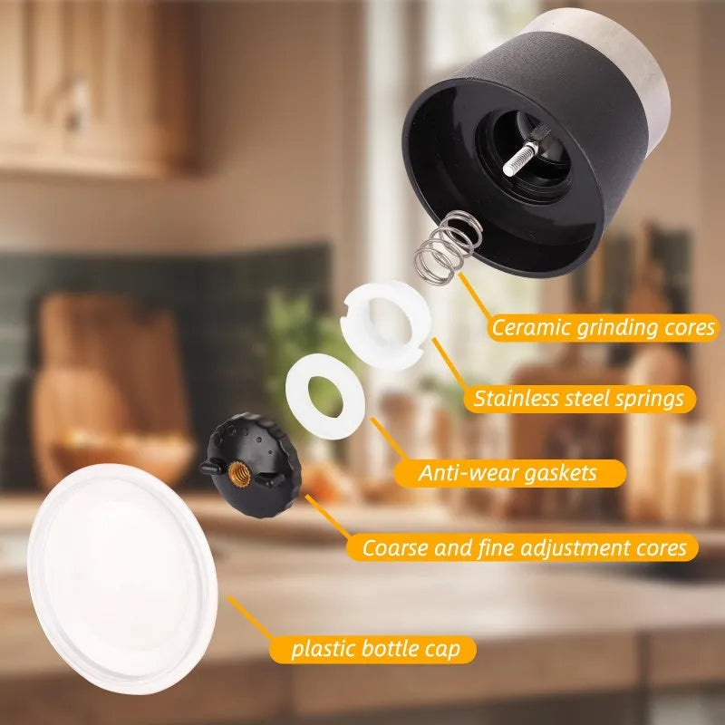 2/1Pcs Manual Salt Pepper Grinder Pepper Grinder Salt Grinder Stainless Steel Salt and Pepper Shakers Kitchen Mills Accessories