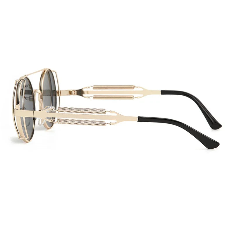 2022 New Metal Steampunk Sunglasses Men Women Fashion Round Glasses Bran age Sun Glasses High Quality Oculos de sol