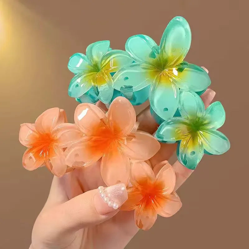 1/2Pcs temperament flower shark clip sweet egg flower grab clip elegant party ponytail clip fashionable hair clip