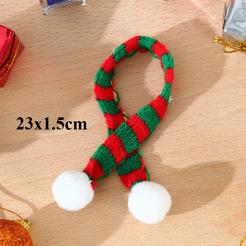 10PCS/set Mini Knit Hat Mini Christmas Scarf Set Knitting Craft Doll Hats DIY Jewelry Making Hair Decoration Accessories Crafts