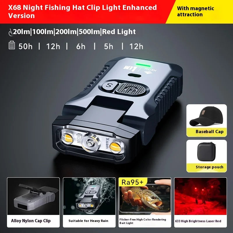 Fishing  Ultra Bright Long-Lasting Battery New 2025 Special Design Cap Clip Light For Night Fishing Sports Entertainment