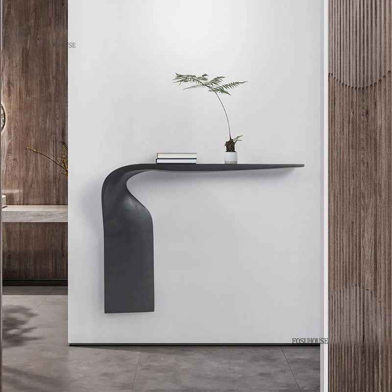 Modern Wooden Console Tables Home Special-shaped Console Entrance Table Wall Rack Living Room Furniture Entrance Console