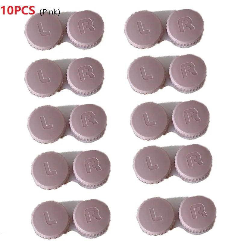 10PCS Multicolour Lenses Box Holder Travel Bottles Set Kawaii Contact Lenses Container Pupils Case Lens Kit Canister YXYJH05
