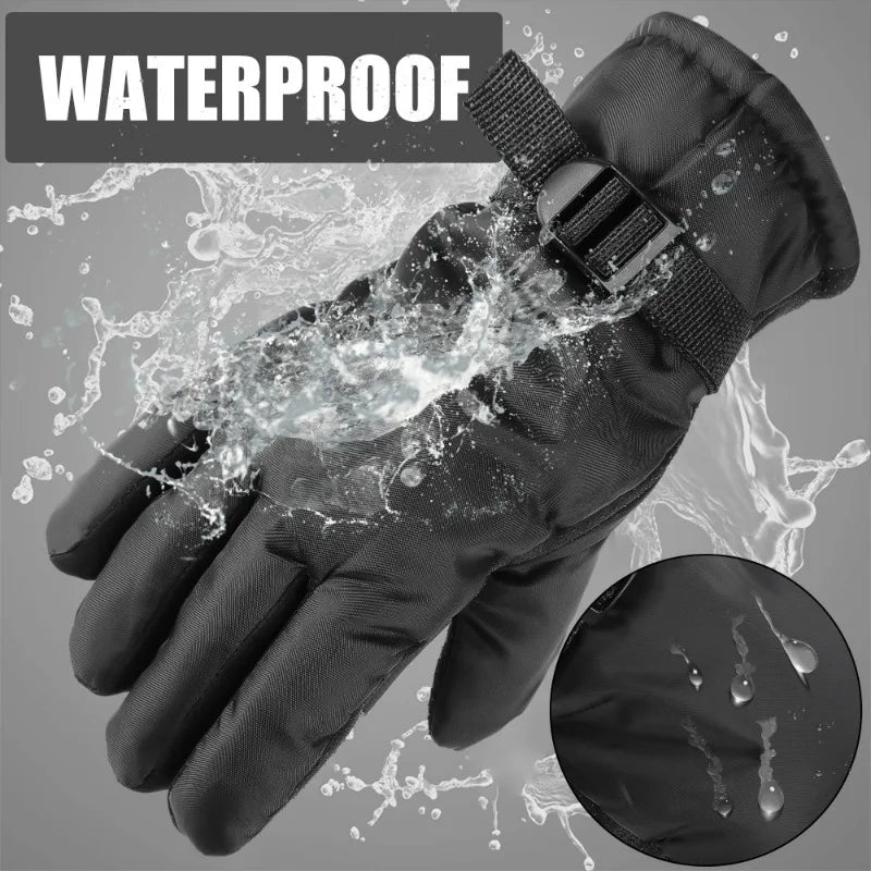 Thicken Winter Cycling Gloves Men Outdoor Waterproof Skiing Riding Motorcycle Warm Mitten Non-slip Glove Thermal Sport Mittens
