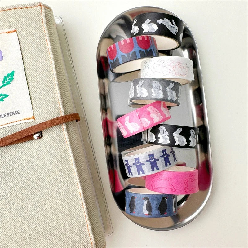 Korean Ins Cute Penguin Tapes DIY Washi  Cartoon Rabbit Paster Girls Phone Decoration Material Scrapbook Journal Creative Decals