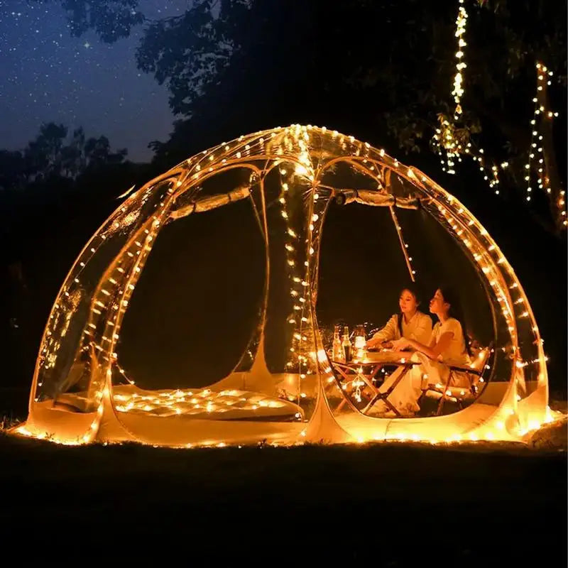 Transparent Thickened PVC Starry Star Tent Portable Spherical Outdoor Camping Tent Quick Opening Folding Tent Rainproof Shelter