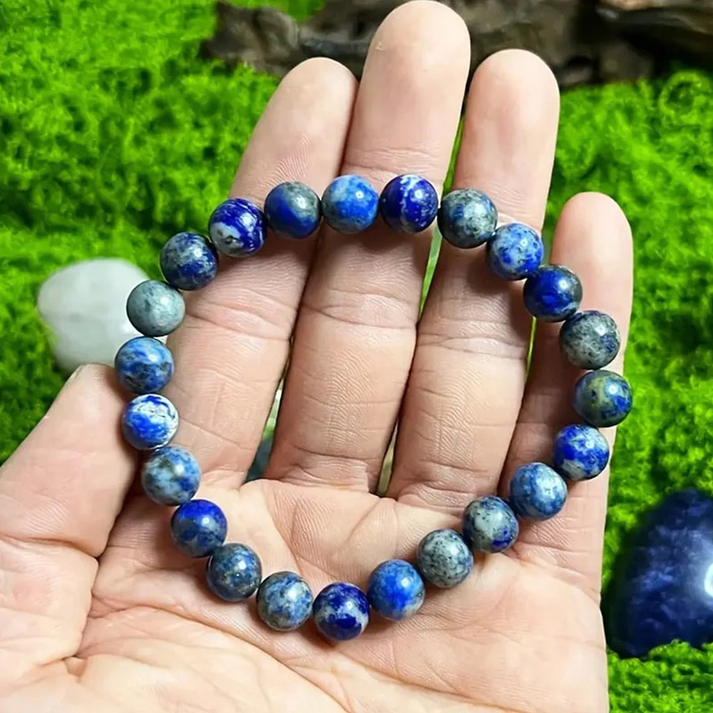 Unisex Lapis Lazuli bracelet made of 8mm natural stone, perfect for everyday gift giving