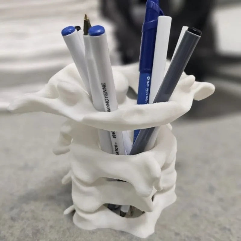 Simulation Spine Pen Holder Brush Holder Spine Pencil Holder Medical Student Gift 3D Vase Storage Box Office Desktop Organiser