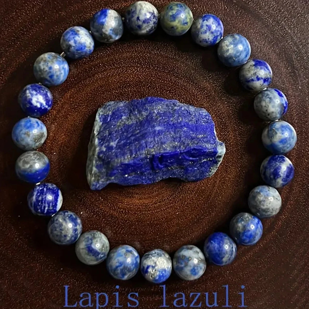 Unisex Lapis Lazuli bracelet made of 8mm natural stone, perfect for everyday gift giving
