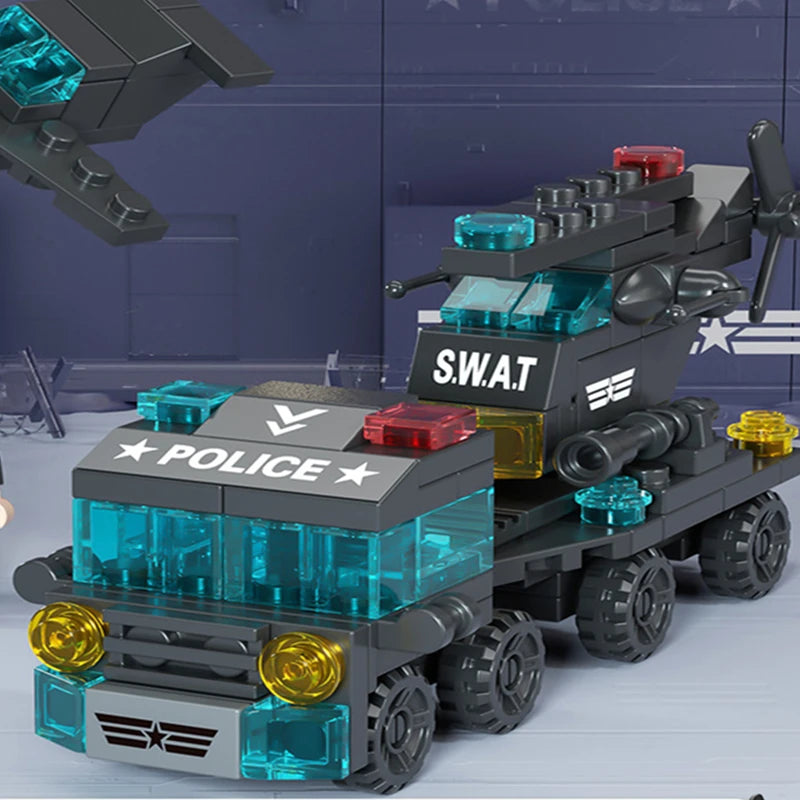 6in1 NEW Special Police Tow Trucks Airplanes Car Mini Loader Classic Model Building Blocks Sets Bricks Toy City