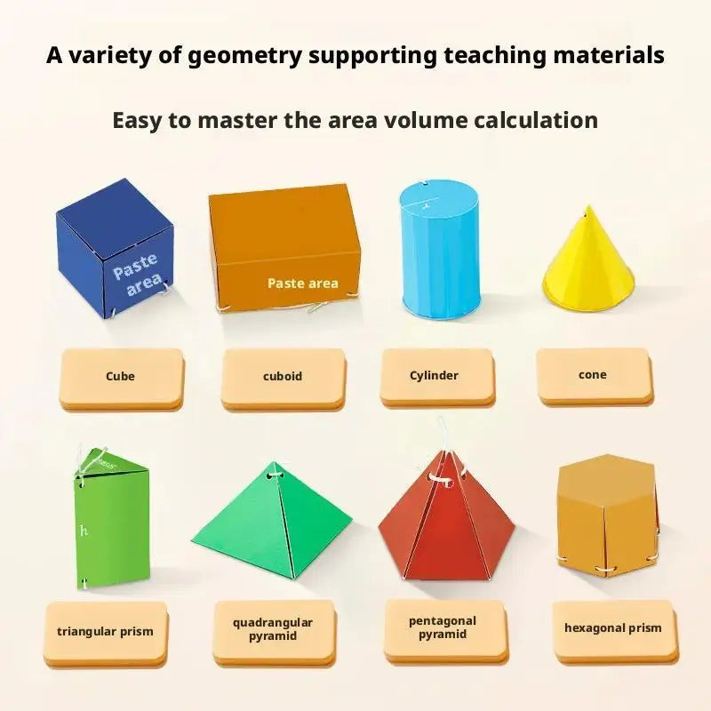 3D Geometry Quiet Book For Kids Montessori Educational Tracing Workbook Spatial Thinking Training DIY Math Learning Book