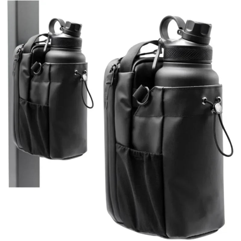 Magnetic Water Bottle Bag Large Capacity Specific Water Cup Holder with Strong Magnet Portable Bag for Outdoor Sports Gym Camp