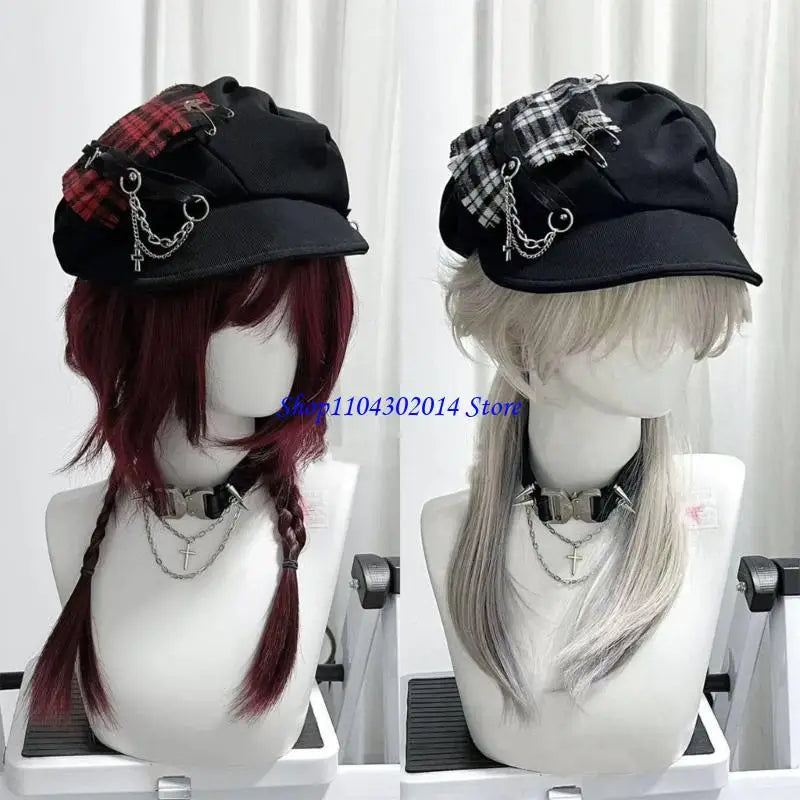 R0JC Dark Novelty Painter Hat British Fashion Hat Cabbie Hat for Daily