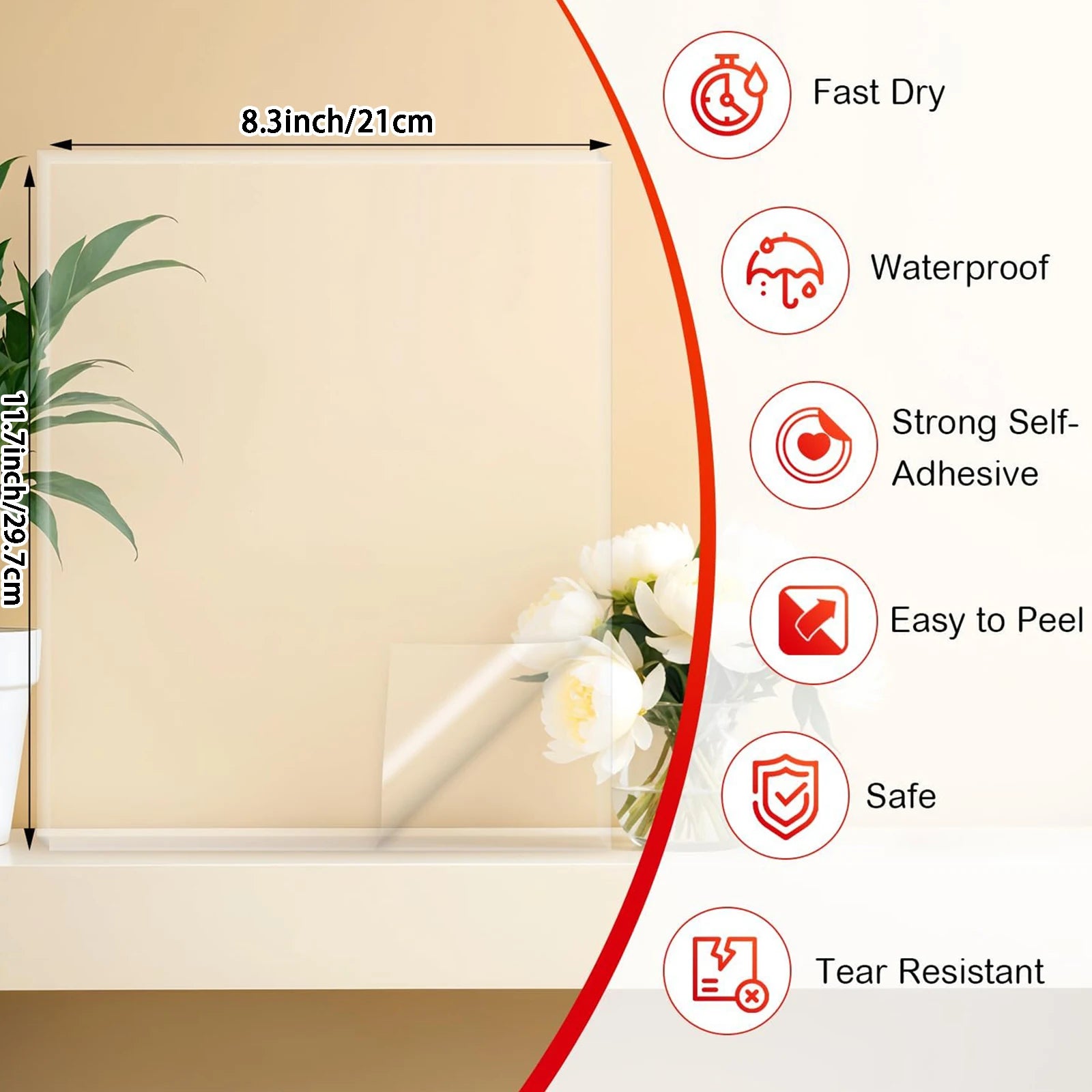 20 Sheets A4 Size Printable Clear Sticker Self-Adhesive Paper Waterproof Transparency Vinyl Sticker Only For Laser Printer