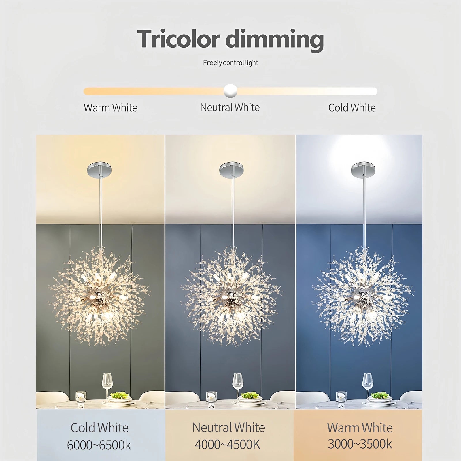 Modern LED Pendant Lights Creativity Dandelion Chandelier Home Art Crystal Lamps Living Room Dining Room Bedroom Home Decoration