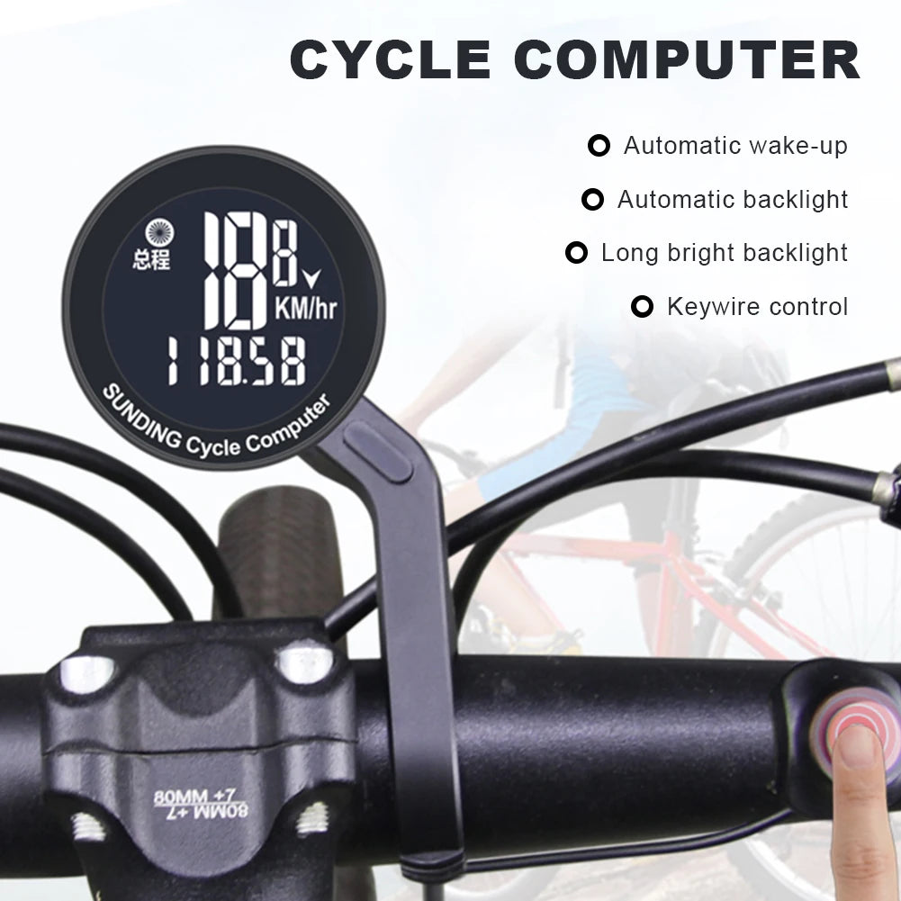 New Bicycle Computer Waterproof Cycling Speedometer Multifunctional LCD Screen Mountain Bike Speed Meter Odometer Stop Watch