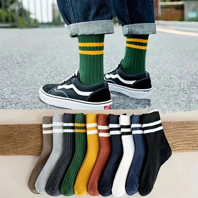 10/5/3pairs Breathable Con Sports Stockings Men Bamboo Fiber Autumn and Winter Men Socks Sweat Absorption Deodorant Business Sox