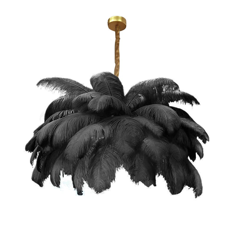 Ostrich Feather Modern Nordic  Pendant Lights LED Hanging Lamps for Living Dining Room Girl's Bedroom Home Decoration Chandelier