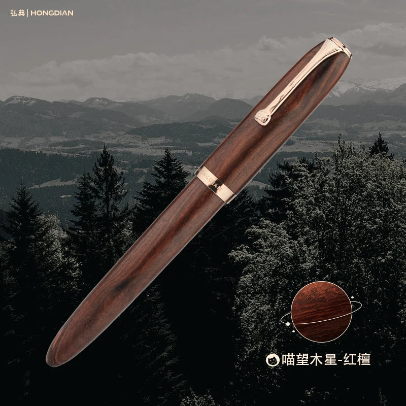 Hongdian A10 Fountain Retro Elegant Wooden Pen Business Calligraphy Office Capacity Ink Converter Cartridge Premium Gift Box