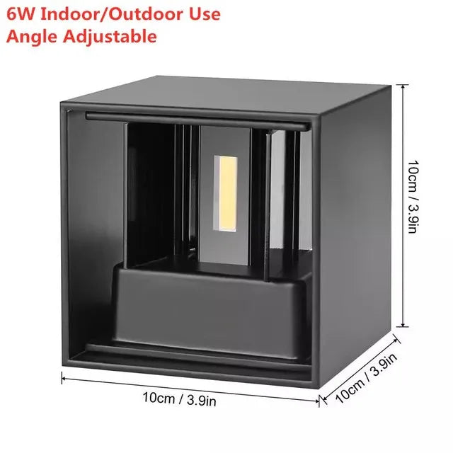 IP65 Waterproof 6W 12W indoor outdoor Led Wall Lamp modern Aluminum Adjustable Surface Mounted Cube Led Garden Porch Light