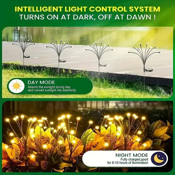 Solar LED Light Garden Fireworks Warm Light Outdoor LED Waterproof Firefly Lawn Light Garden Path Decoration