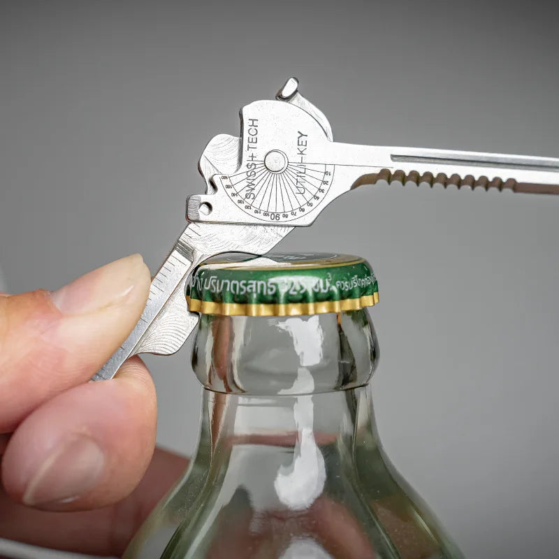 Camping Multi Function Folding Tool Keychain Opener Screwdriver 8 In 1 Utility Outdoor Survival Rescue Pocket Plier KeyRing