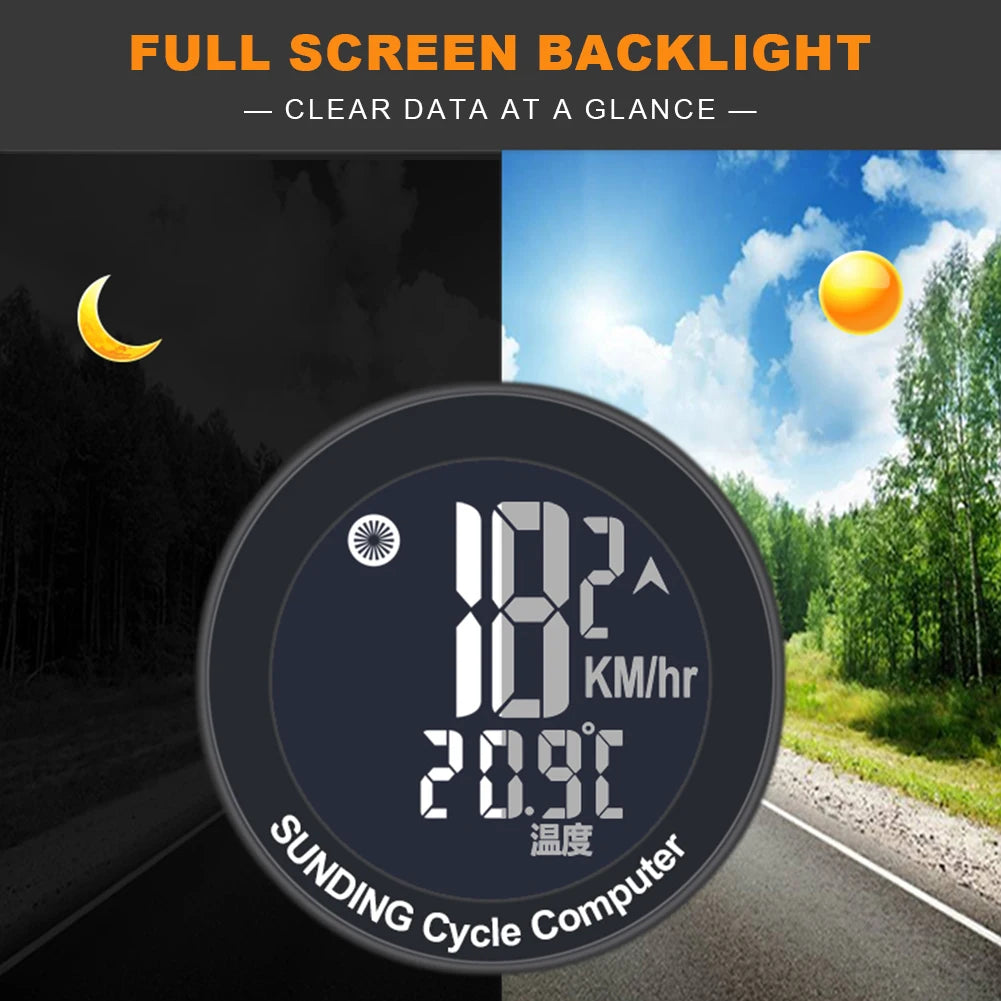 New Bicycle Computer Waterproof Cycling Speedometer Multifunctional LCD Screen Mountain Bike Speed Meter Odometer Stop Watch