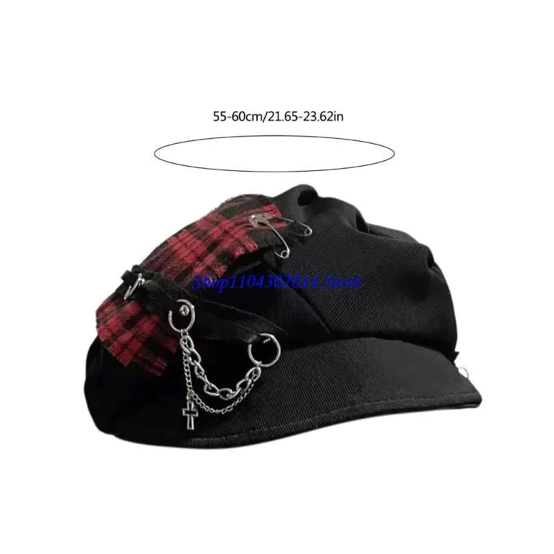 R0JC Dark Novelty Painter Hat British Fashion Hat Cabbie Hat for Daily