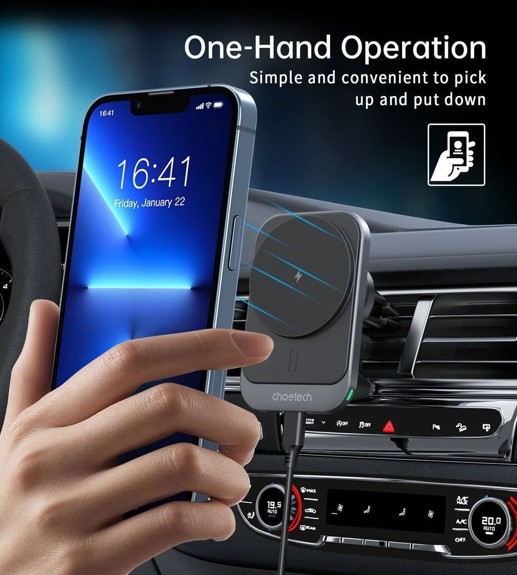 NNEDSZ CHOETECH T206-F 15W Magnetic Car Charger Holder